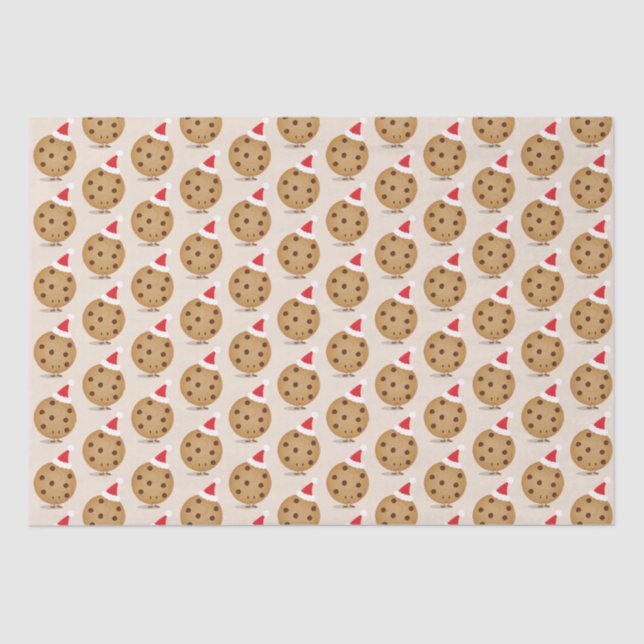  Food Chocolate Chip Cookie Santa Hats Christmas Tissue Paper (Front)