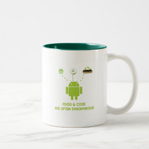 Food & Code Are Often Synonymous (Android) Two-Tone Coffee Mug