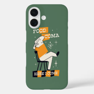 Food Coma – Retro Thanksgiving Nap Time iPhone 16 Case