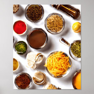 Food Condiments Illustration Poster