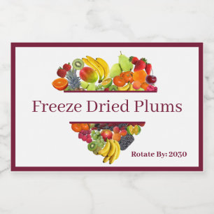 Food Container Canister Label Freeze Dried Plums