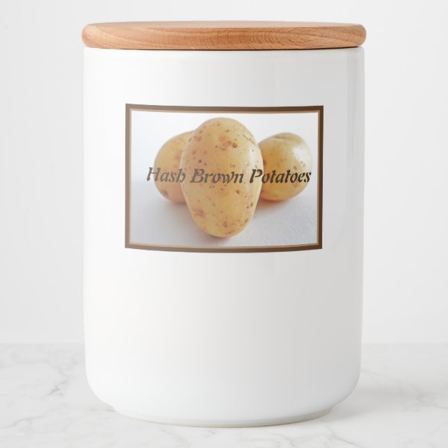 Food Container Canister Label Hash Brown Potatoes (Front)