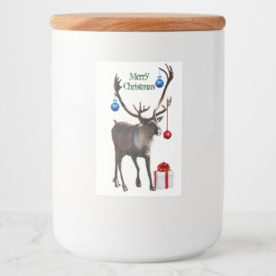 Food Container Label 2x3 of riendeer