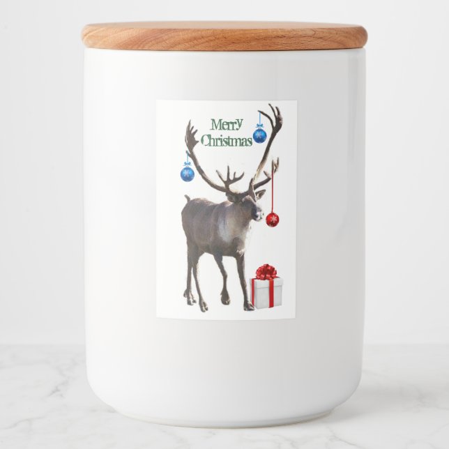 Food Container Label 2x3 of riendeer (Front)