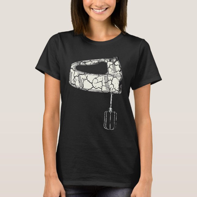 Food Cooking Foodie Mixer Baking Distressed T-Shirt (Front)