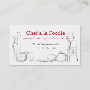 food cooking utensils chef catering business cards