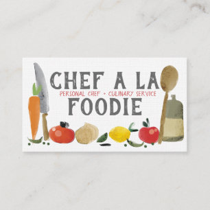 food cooking utensils chef catering business cards