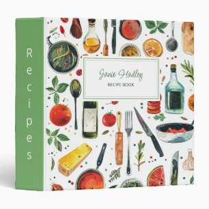 Food & Cooking Utensils Personalized Recipe Binder