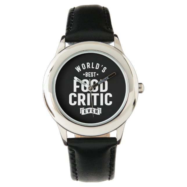 Food Critic Work Job Title Gift Watch (Front)