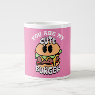 Food, Cute Burger, Sweet and humour valentine gift Large Coffee Mug