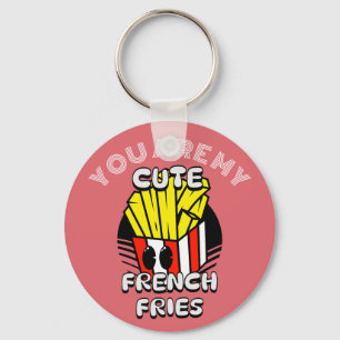 Food, Cute French Fries, Fry-Day personalize Gift Keychain