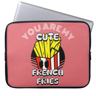 Food, Cute French Fries, Fry-Day personalize Gift  Laptop Sleeve