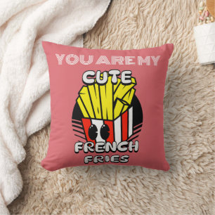 Food, Cute French Fries, Fry-Day personalize Gift  Throw Pillow