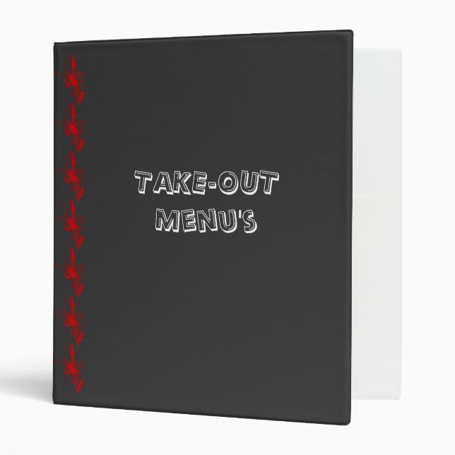Food Delivery and Take-Out Menu Organizer Binder (Front/Inside)