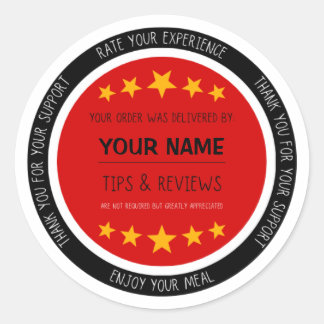 Food Delivery Driver Customer Appreciation Classic Round Sticker