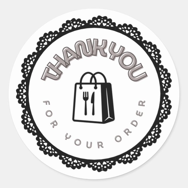 Food Delivery Driver Thank You For Your Order Classic Round Sticker (Front)