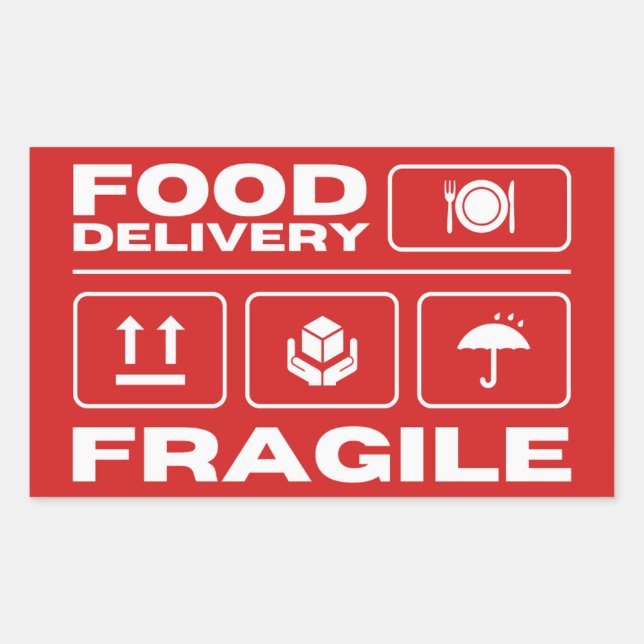 Food delivery fragile  sticker (Front)