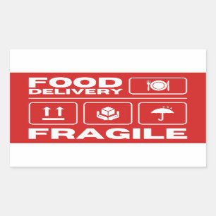 Food delivery fragile  sticker