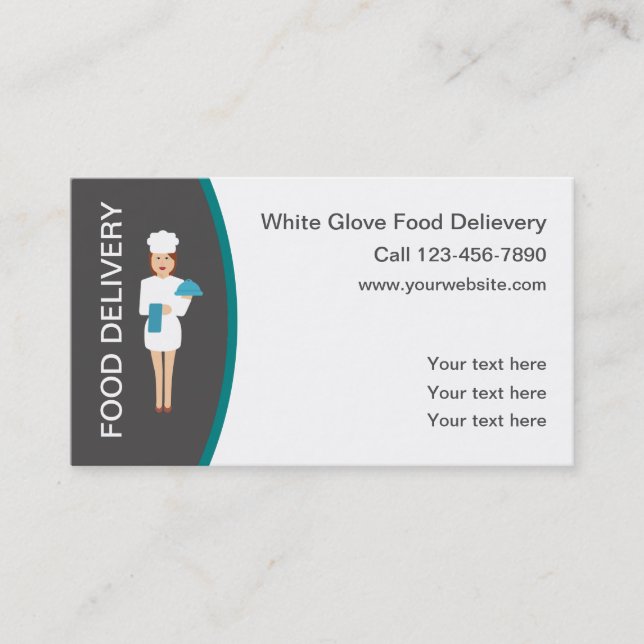 Food Delivery Modern Business Cards (Front)