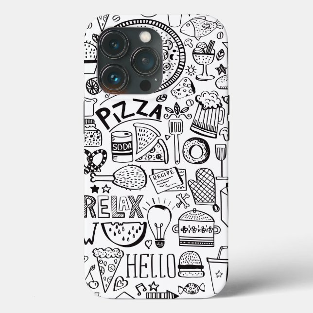 Food doodles notebook paper plates Case-Mate iPhone case (Back)