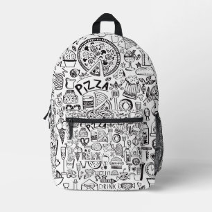 Food doodles printed backpack