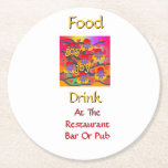 Food Drink At Restaurant Bar Or Pub White Round Paper Coaster<br><div class="desc">Coasters</div>