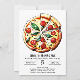  Food Editable Pizza Birthday Invitation