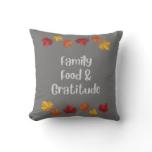 Food Family & Gratitude Thanksgiving Themed Pillow