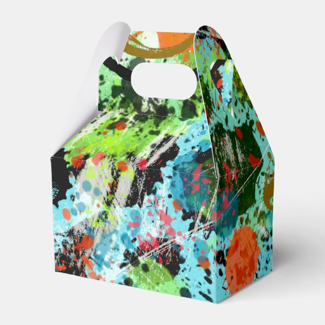 Food Fight Abstract Favor Box (Back Side)