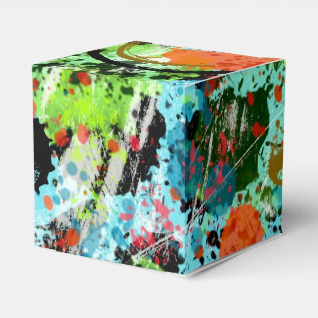 Food Fight Abstract Favor Box (Back Side)
