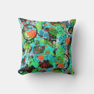 Food Fight Abstract Outdoor Pillow