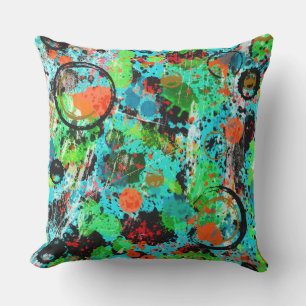 Food Fight Abstract Outdoor Pillow