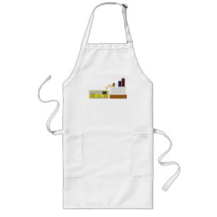 Food Fight - Potato vs Cheese. Long Apron