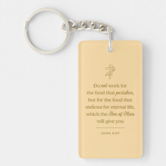 Food for Eternal Life Christian Keychain