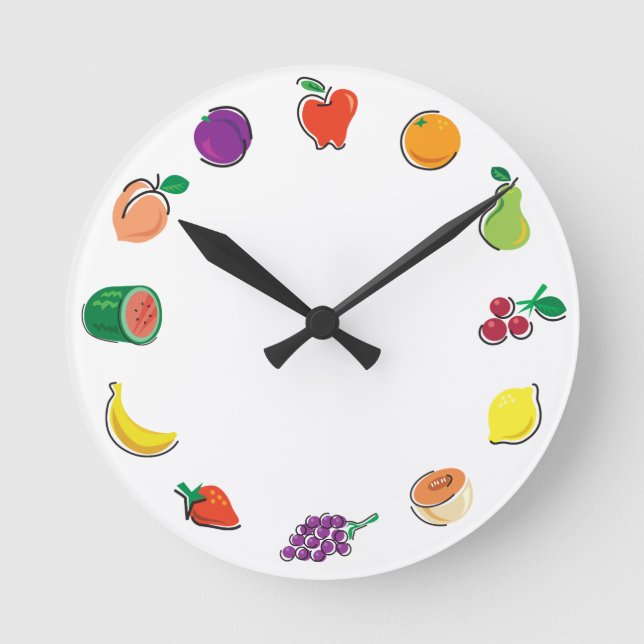 Food For Thought_Totally Fruity Round Clock (Front)