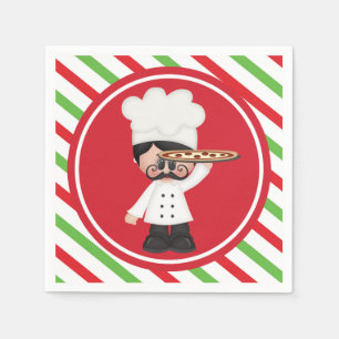 Food fun Italian chef pizza serving napkins