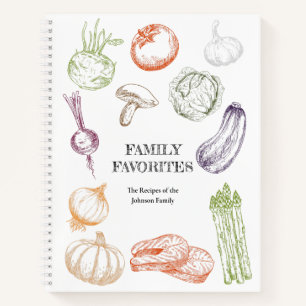 Food Illustration Personalized Family Recipe Book