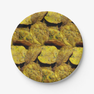 Food Indian Snack Methi Vadi Food Paper Plate