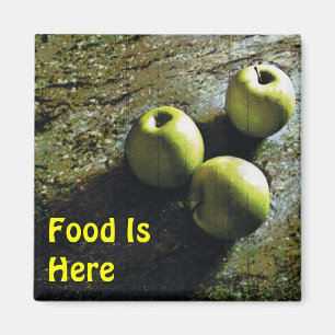 Food Is Here Fridge Magnet with Apples