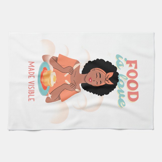 Food is Love Made Visible Kitchen Towel (Horizontal)