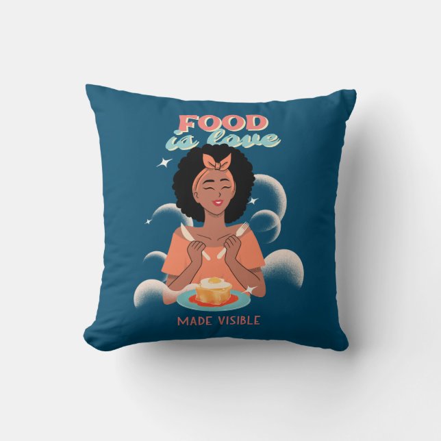 Food is Love Made Visible Throw Pillow (Front)