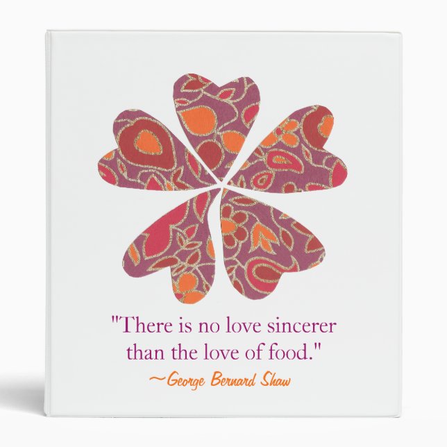"Food is Love" recipe binder (Front)