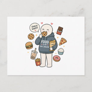 Food Is My Love Language Funny Foodie Meme Postcard