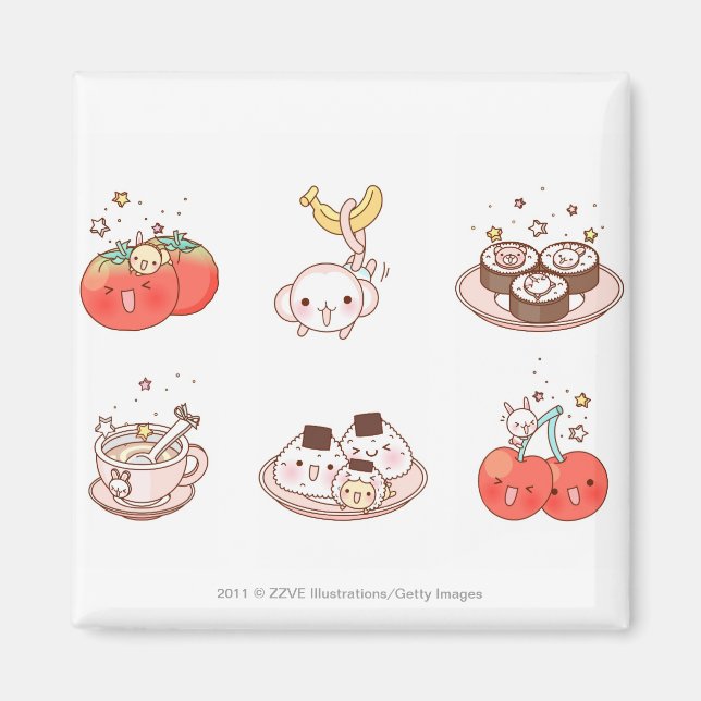 Food items displayed against white background magnet (Front)