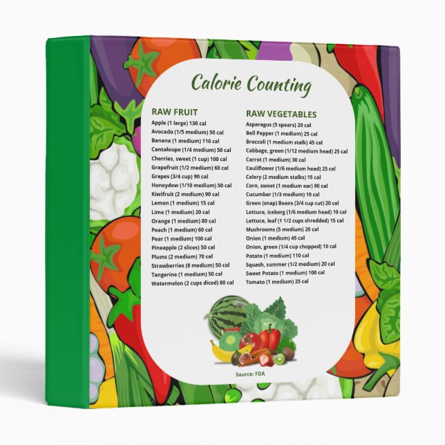 Food Journal Calorie Counter Binder (Front/Spine)