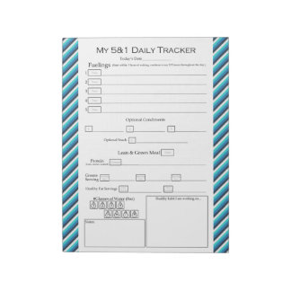 Food Journal Sea Coloured Striped Design Notepad