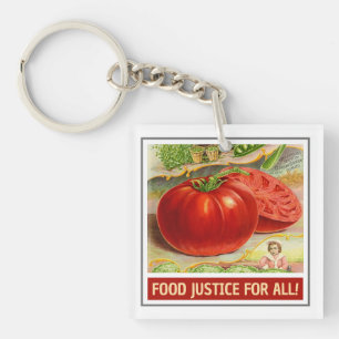 Food Justice - Vintage Tomatoes & Garden Keychain