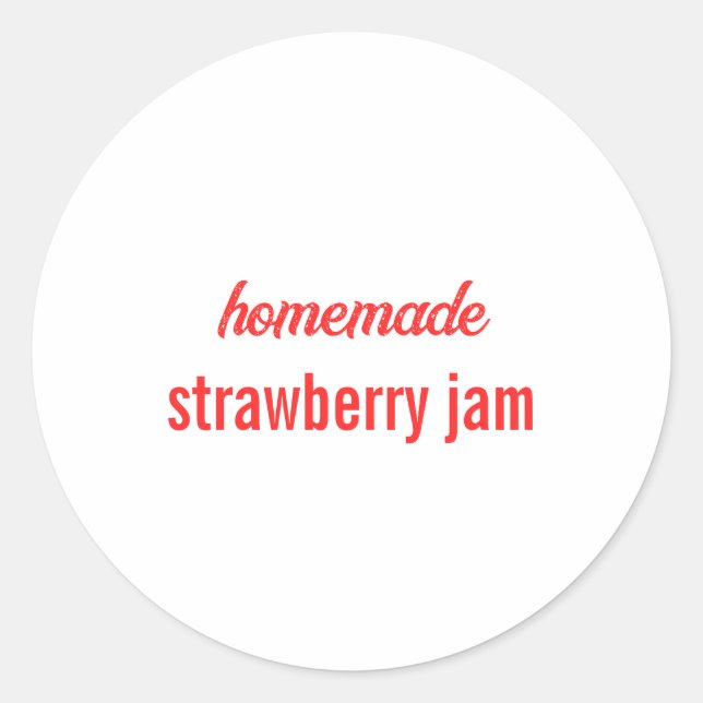 Food Labels Canning Jar Strawberry Jam Sauces Cool (Front)
