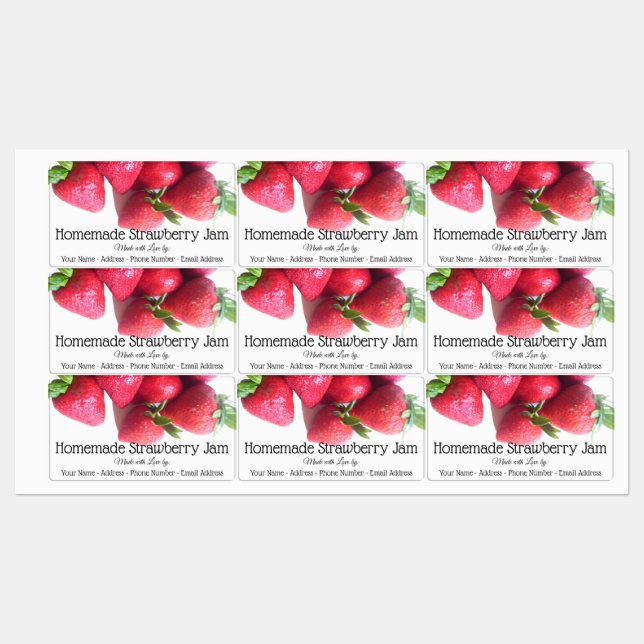 Food Labels - Cluster of Strawberries (Sheet)
