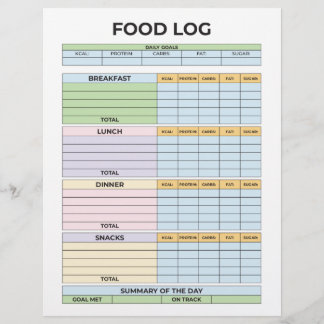  Food Log Letterhead